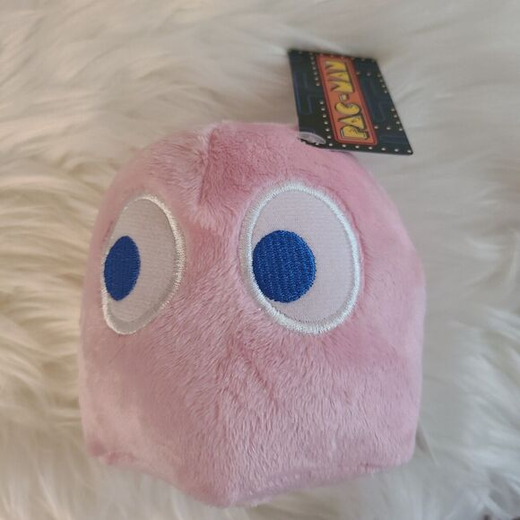 NEW Pac-Man Royale Pinky White Ghost Plush Toy Stuffed Doll Arcade 4" NWT Lot - Picture 4 of 5